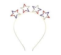 BAZEITFLOW Independence Day Pentagram Hairband with Alloy Rhinestone Stars Durable Non Fading Headband for Women Comfortable Fit Hair Hoop for Fourth of July Party Accessories and Costume