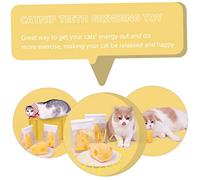 BAZEITFLOW Interactive Catnip Plush Chew for Cats Pet Friendly Cat Molar Plaything with Natural Catnip Filling to Reduce Hairballs Encourage Biting Behavior Change Yellow