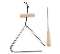 BAZEITFLOW Iron and Wood Triangle Percussion Instrument for Music Learning and Early Education, Hand Percussion Triangle for Children and Students to Improve Hand-eye Coordination