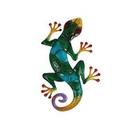 BAZEITFLOW Iron Gecko Wall Art Decor High Hardness Metal Simulation Gecko Pendant Blue Creative Indoor Wall Hanging Ornament for Home and Office