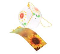BAZEITFLOW Japanese Glass Wind Chime with Sunflower Pendant Sweet Sound Decorative Wind Bell Home Ornament for Relaxation and Stress Relief Wedding Hanging