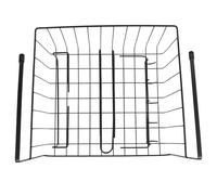 BAZEITFLOW Kitchen Storage Hanging Basket Rack with Hooks, Black Iron Cabinet Organizer for Pantry and Wardrobe, Single-Layer Sundries Holder for Home Storage and Clothes