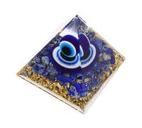 BAZEITFLOW Lapis Pyramid Ornament Desktop Adornment Compact Home Decor Prop Creative Space Saving Statue for Office and Photo Props