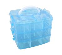 BAZEITFLOW Large Capacity Three-layer Detachable Plastic Storage Box with Handle, Multi-compartment Jewelry and Cosmetics Organizer, Handheld Sundries Holder for Home Use