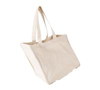 BAZEITFLOW Large Cotton Canvas Grocery Tote Bag with Compartments, Reusable Foldable Handbag for Shopping and Travel, Sturdy Cotton Blend with Handles for Fruits and Vegetables