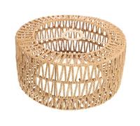 BAZEITFLOW Large Straw Rope Lampshade Yellow Handwoven Ceiling Lamp Cover Rustic Woven Light Shade for Indoor Home Bar Tea Room