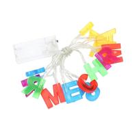 BAZEITFLOW LED Christmas String Lights Merry Christmas Letter Lamp Decor Xmas Atmosphere Warm LED String for Indoor Outdoor Party Festive Holiday Decoration Without Battery for Home Patio