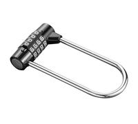 BAZEITFLOW Lengthened 4-Digit Combination Padlock with Extended Shackle, Black Password Lock for Gym Lockers, School Lockers, and Office Doors, Heavy-Duty Safety Combination Lock