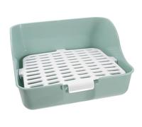 BAZEITFLOW Light Green Corner Litter Box Abs Material with Four-corner Structure Comfortable Environment Ample Space Elegant Design for Rabbit and Chinchilla Toilet Training