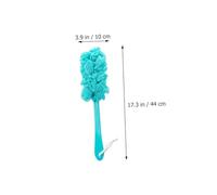 BAZEITFLOW Long Handle Body Brush for Bathing Comfortable Soft Bristle Back Scrubber in Blue Pink Beige PE Materials Easy to Clean Reach Areas