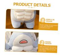 BAZEITFLOW Lovely Muscular Shark Soft Stuffed Animal Pillow for Bedtime Snuggling and Home Decoration Adorable Blue Shark for Sea Life Lovers