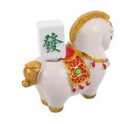 BAZEITFLOW Luck Zodiac Horse Sculpture Resin Miniature Standing Statue for Office Desk Decor Compact Inspirational Animal Ornament for Home Business Present Party Holiday Decoration