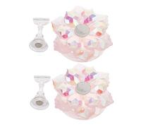 BAZEITFLOW Magnetic Nail Tip Stand Holder 2pcs Pink Cherry Blossom Nail Practice Holder for Manicure Training