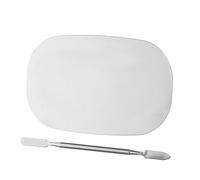 BAZEITFLOW Makeup Mixing Palette and Manicure Foundation Blending Tray, 2pcs Oval Cosmetic Mixing Plates with for Nail Art and Professional Makeup Artists