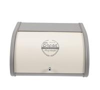 BAZEITFLOW Metal Bread Bin with Cover Vintage Corner Bread Box for Kitchen Countertop Storage Rounded Edges Prevent Finger Injury Snacks Fruits and Daily Necessities Nordic Style White and