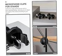 BAZEITFLOW Mic Clip Microphone Desk Arm Clamp Boom Arm Stand with Rotation for Recording Band Practices Live Performances and Music Shows