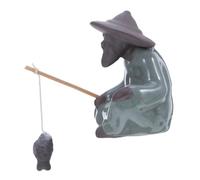 BAZEITFLOW Micro Landscape Ornament Fish Tank Decor Fisherman Garden Ornament Mini Fisherman Figurines Old Man Fishing Sculpture Ceramics