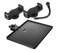 BAZEITFLOW Microphone Stand Tray Sound Card Holder and Phone Slot Mic Holder for Karaoke and Live Broadcasts and Stable Design Larger for Enhanced Equipment Support