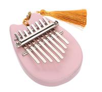BAZEITFLOW Mini 8-note Acrylic Kalimba Thumb Piano for Beginners, Portable Finger Harp Musical Instrument with Cute Pink Cartoon Design, Suitable for Toddlers and Kids