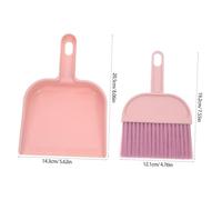 BAZEITFLOW Mini Broom and Dustpan Set for Small Handheld Pink Cleaning Brush with Dustpan for Desk Table Keyboard Car Use Rigid Bristles for Efficient Dust and Debris Removal