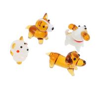 BAZEITFLOW Mini Dog Statue and Pet Dog Figurine Set 4pcs Small Desktop Animal Model Adornments for Home and Office Display Random Style