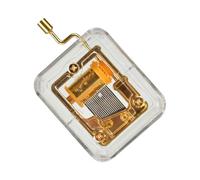 BAZEITFLOW Mini Hand Crank Musical Box Transparent Decorative Gift for Party Favor DIY Craft with Classic Melody and Portable Design