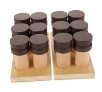 BAZEITFLOW Montessori Wooden Olfactory Barrel Sensory for Practical Smell Training Educational Game Compact Portable Design for Preschool Learning and Birthday Gift