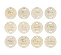 BAZEITFLOW Monthly Cards Newborn Progress Leaf Set with English Numbers for Growth Recording and Birthday Commemorative Photo Props Suitable for Newborn