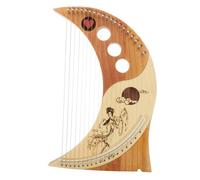 BAZEITFLOW Musical Instrument Retro Harp for Beginners and Children 19-string Wooden Lyre Harp Cedarwood with Bright and Full Sound, Lightweight and Portable Random Color