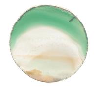 BAZEITFLOW Natural Agate Stone Coaster with Gold Edge Round Geometric Drink Mat for Hot and Cold Beverages Creative Heat Insulation Pad for Home Decor and Table Protection Unique Random Color