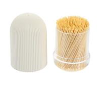 BAZEITFLOW Natural Bamboo Toothpicks with Dispenser Dual-Ended Tea Tree Oral Care Tools for Gentle Tooth Cleaning Disposable Dental Picks for Fresh Breath and Residue Removal