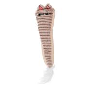 BAZEITFLOW Natural Catnip Plush Cat with Crinkle Paper Interactive Chew for Cats to Boredom Stimulate Hunting Instincts and Ease Nervousness Cute Gray Animal Shape for Energetic Play
