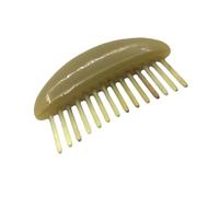 BAZEITFLOW Natural Horn Massage Comb Wide Tooth Hair Brush Scalp Circulation Stimulator for Itch Relief and Hair Shine Portable Handmade Relaxation Tool for Head and Neck