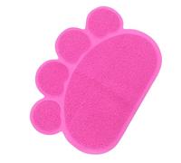 BAZEITFLOW Non Slip Jumbo Cat Litter Mat with Paw Shaped Design Durable PVC Indoor Cat Play Mat and Litter Tray Pad Easy Clean Pet Accessory in Vivid Rose Red