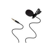 BAZEITFLOW Omnidirectional Clip-on Lavalier Microphone 3.5mm Jack, Mini Recording Mic for Pc and Mobile Phones, Black Lapel Mic 2 Black and 2 Red Foam Windshields, Suitable for Interview and Vlog