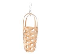 BAZEITFLOW Parrot Foraging Basket with Hook Wear Resistant Bird Chew for Pet Birds and Chicks Multifunctional Natural Feeder for Feeding Fruits and Vegetables Lightweight and Easy to Use Wood