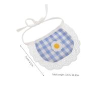 BAZEITFLOW Pet Bandana Bib for Small Dogs and Cats Breathable Cotton Scarf with Plaid Pattern and Floral Lace Lightweight Washable Drool Bib for Comfortable Outdoor and Indoor Wear
