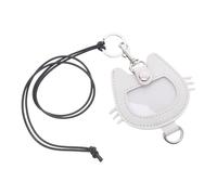 BAZEITFLOW Pet Hair Storage Keychain White Leather Pet Memorial Keepsake Holder for Cat Hair Remembrance Keyring Sentimental Memorial with Secure Key Holder