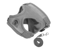 BAZEITFLOW Pet Harness Dog Harness and Leash Pet Traction Vest Grey Breathable Cotton
