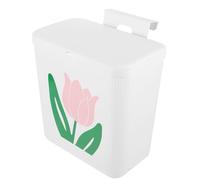 BAZEITFLOW Plastic Door Mount Trash Can with Lid for Kitchen and Bathroom, Hanging Waste Bin with Spacious Mouth and Pressure Ring Design, for Office and Garage Use