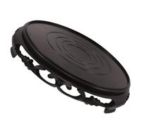 BAZEITFLOW Plastic Plant Pot Tray with Elevated Design and Stable Support, 33.5x33.5x5.5cm round Planter Base for Indoor and Outdoor Flowerpots, Classic Coffee Colour Drip Tray