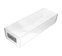 BAZEITFLOW Plastic Storage Box with Drawer Partition, Sundries Organizer for Kitchen and Cosmetics, Long Size Cosmetic Organizer for Makeup Storage and Desktop Sorting