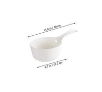 BAZEITFLOW Plastic Water Ladle Thickened Multipurpose Water Scoop for Bathing and Kitchen Use Lightweight Long-Handled Bathing Spoon for Adults Compact White Scoop for Easy Storage