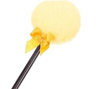 BAZEITFLOW Plush Body Puff Handle, Round Soft Puff for Dry Cosmetic Application, Gold Color, Suitable for After- and Household Use