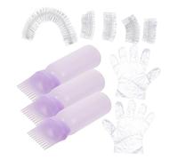 BAZEITFLOW Portable Hair Coloring with Flexible Root Comb Applicator Bottle Gloves Ear Covers Cap Complete Hair Bleaching Kit for Home and Salon Use