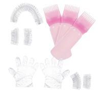 BAZEITFLOW Portable Hair Dyeing with Gloves and Applicator Bottle Durable Salon Hair Coloring Tools Kit for Long Curly Accessory for Even Application and Hand Protection