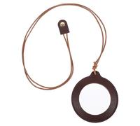 BAZEITFLOW Portable Leather Hanging Magnifier Neck Magnifying Tool for Reading, High Definition Enlarging Lens for Seniors, Outdoor Use and Close Work