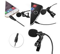 BAZEITFLOW Portable Mini Clip Lavalier Microphone Jack High Sensitivity Condenser Mic for Smartphone Tablet PC Hands Recording Lectures Speaking with Windscreen