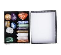 BAZEITFLOW Portable Natural Amethyst Crystal Pillars Hexagonal Stones for Chakra Meditation Yoga Relaxation Box