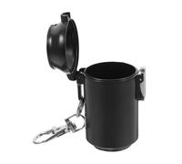 BAZEITFLOW Portable Smokeless Ashtray with Sealed Leakproof Sized Cigarette Butt Disposal Box for Travel and Outdoor Use and Odor Prevention Black Compact Bowl